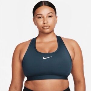 Nike Swoosh Women's Padded Sports Bra - Deep Jungle/White